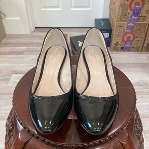 Pre-Loved Cole Haan Black Patent Leather Wedge Pumps
